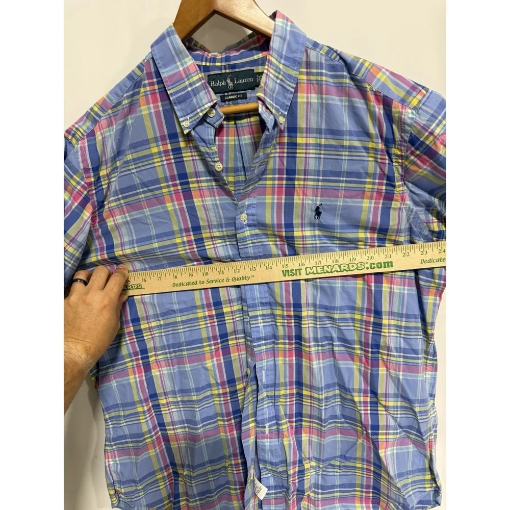 Polo Ralph Lauren Men's XL Classic Fit Plaid Short Sleeve Button-Down Shirt